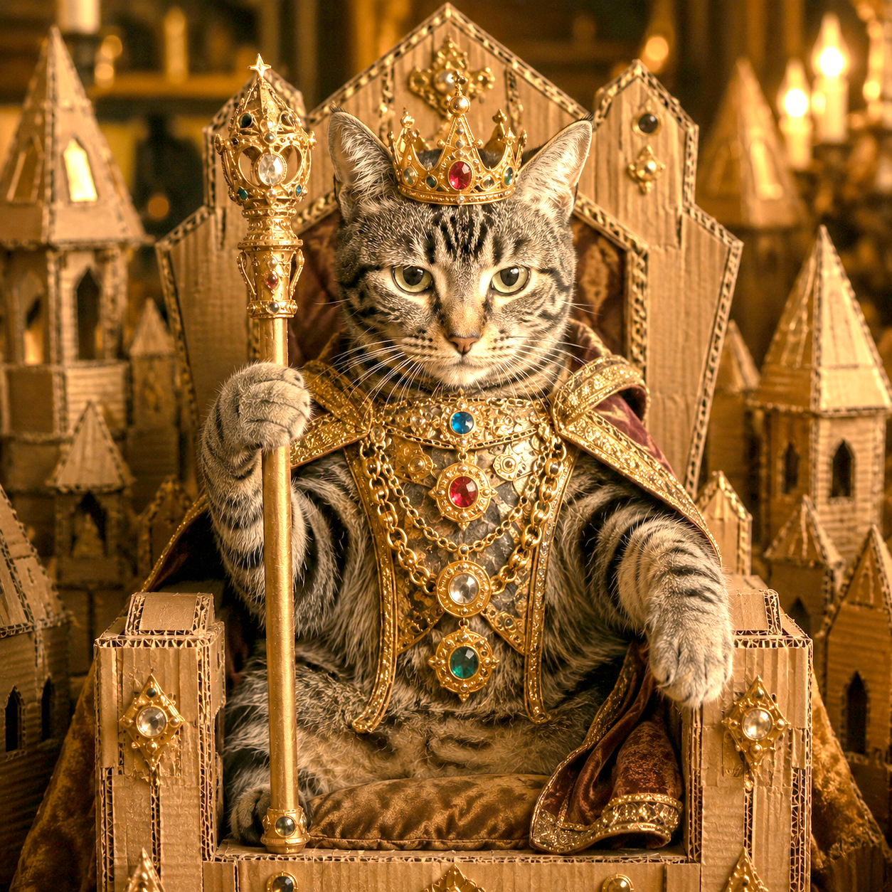 A crowned cat from the Royal Whisker Court NFT collection